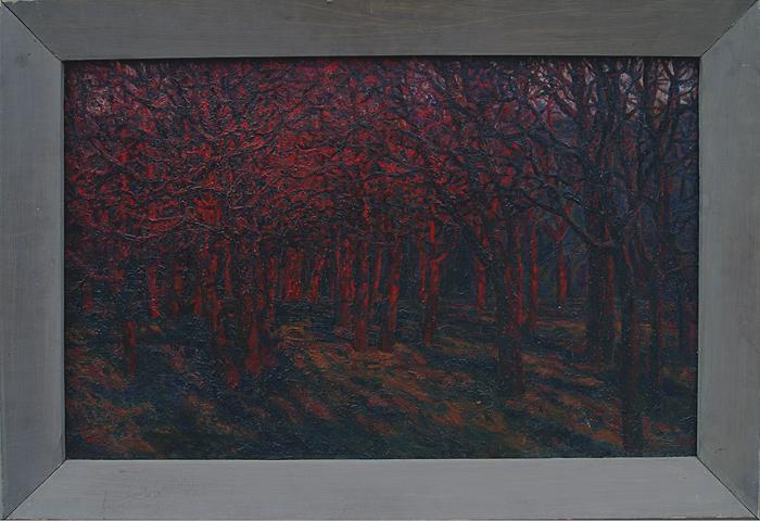  закат лес пейзаж