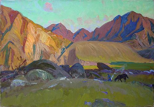  горы лошадь вечер Алтай