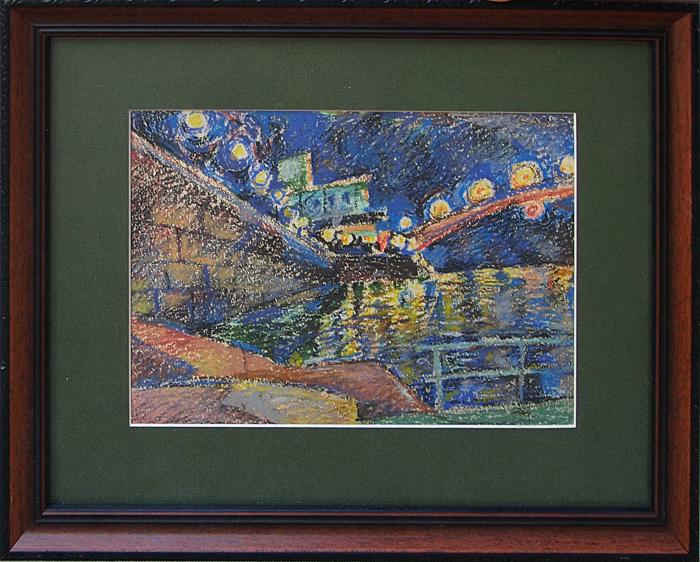  ночь набережная пейзаж город