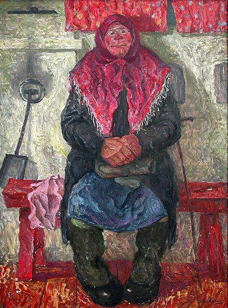  деревня портрет старуха быт печка