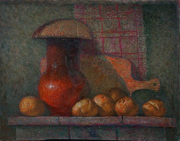  натюрморт картошка хлеб еда