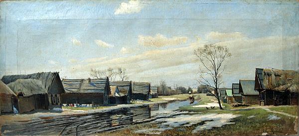  деревня пейзаж весна антиквариат